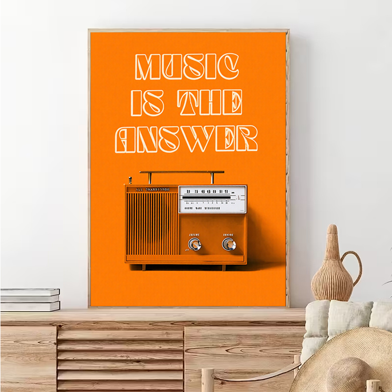 Audio Music For Background - Vintage Radio Wall Art Frameless Canvas