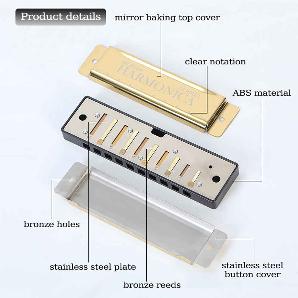 10 Hole C Harmonica Blues Harp - Harmonica 10 Hole ulasan dan harga