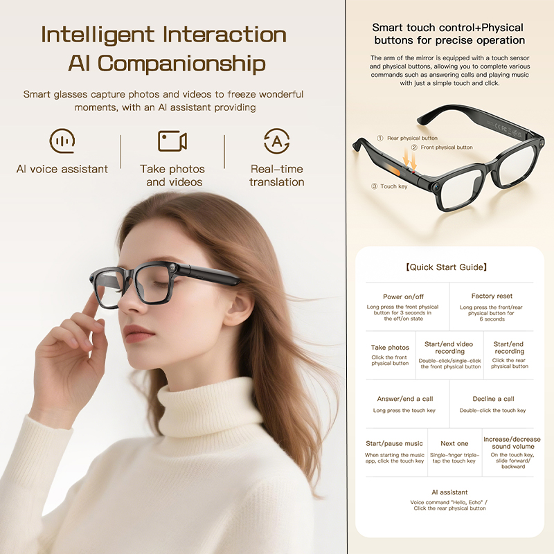 New AI Smart Glasses 800W HD C - Audio Music To Video Ai ulasan dan harga