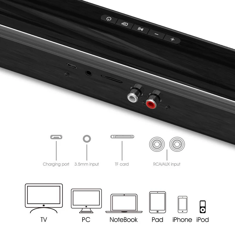 40W Soundbar TV Portable Bluet - Audio Music Visualizer Free ulasan dan harga
