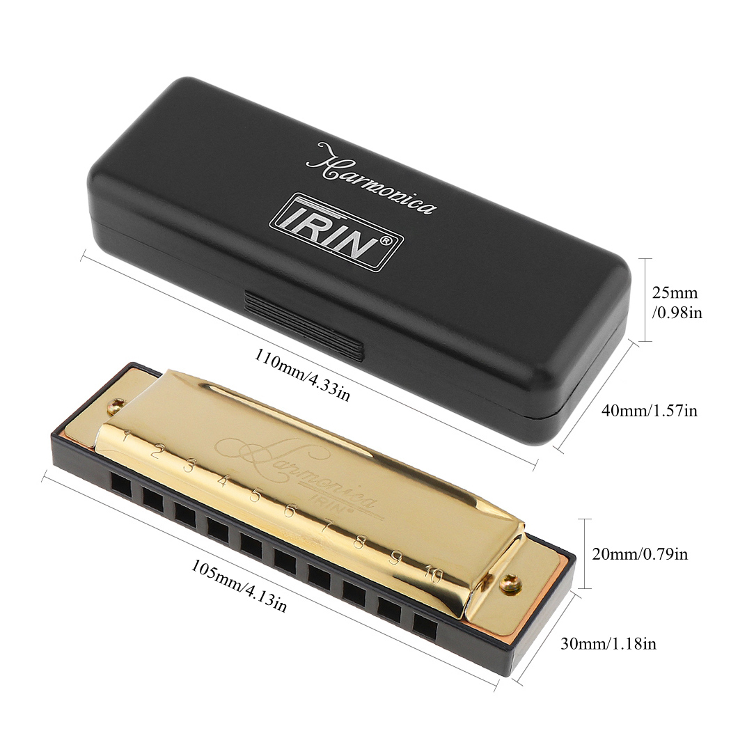 Silver / Gold KeyC 10 Hole 20  - Harmonica 10 Hole ulasan dan harga